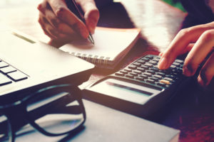 Person making calculations