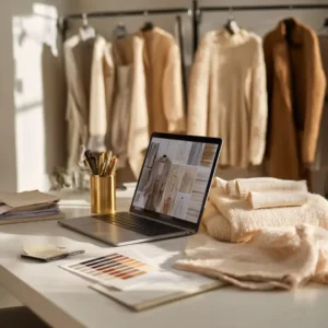 Fashion Buyers desk with trend Swatches